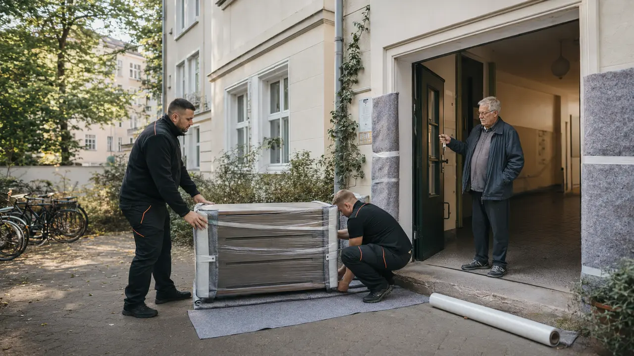 Wochenendtransport wird mit Schlüsselübergabe und geschütztem Hauseingang vorbereitet
