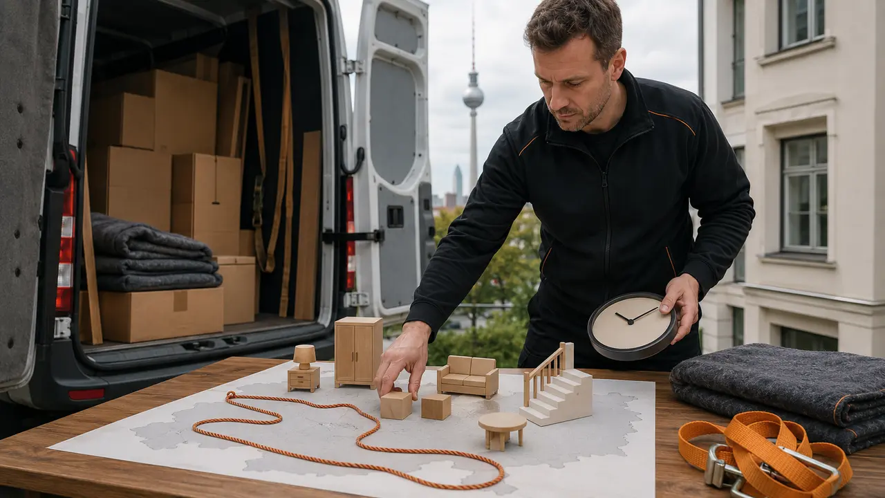 Strecke Möbelvolumen Etagen Zeit und Zusatzleistungen werden für einen Ferntransport geplant